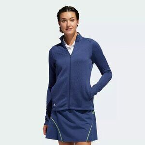 Adidas Women's XS Textured Layer jacket Full Zip FI9512 NWT Tech Indigo Blue